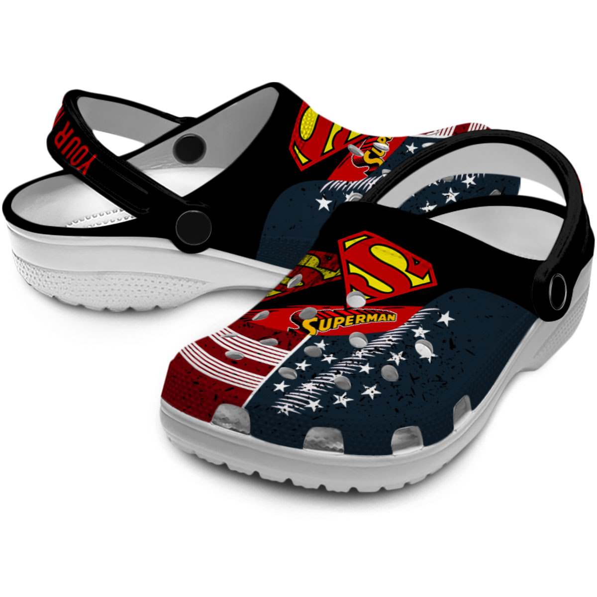 Merchidea Superman Movie Crocs Crocband Clogs Shoes Comfortable For Men Women and Kids