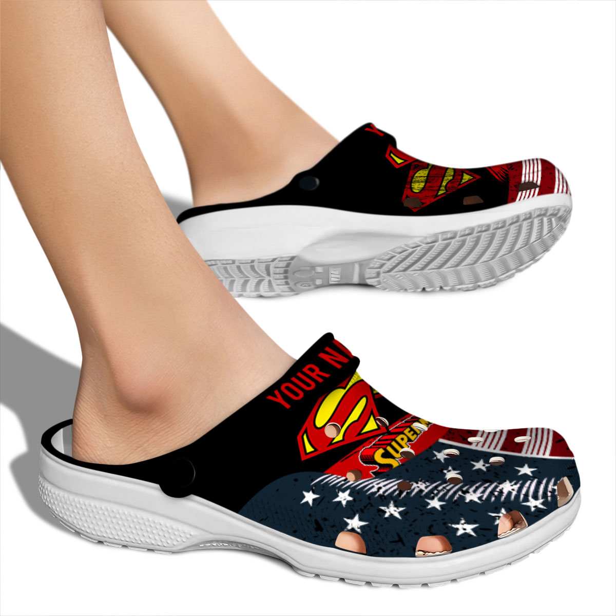 Merchidea Superman Movie Crocs Crocband Clogs Shoes Comfortable For Men Women and Kids