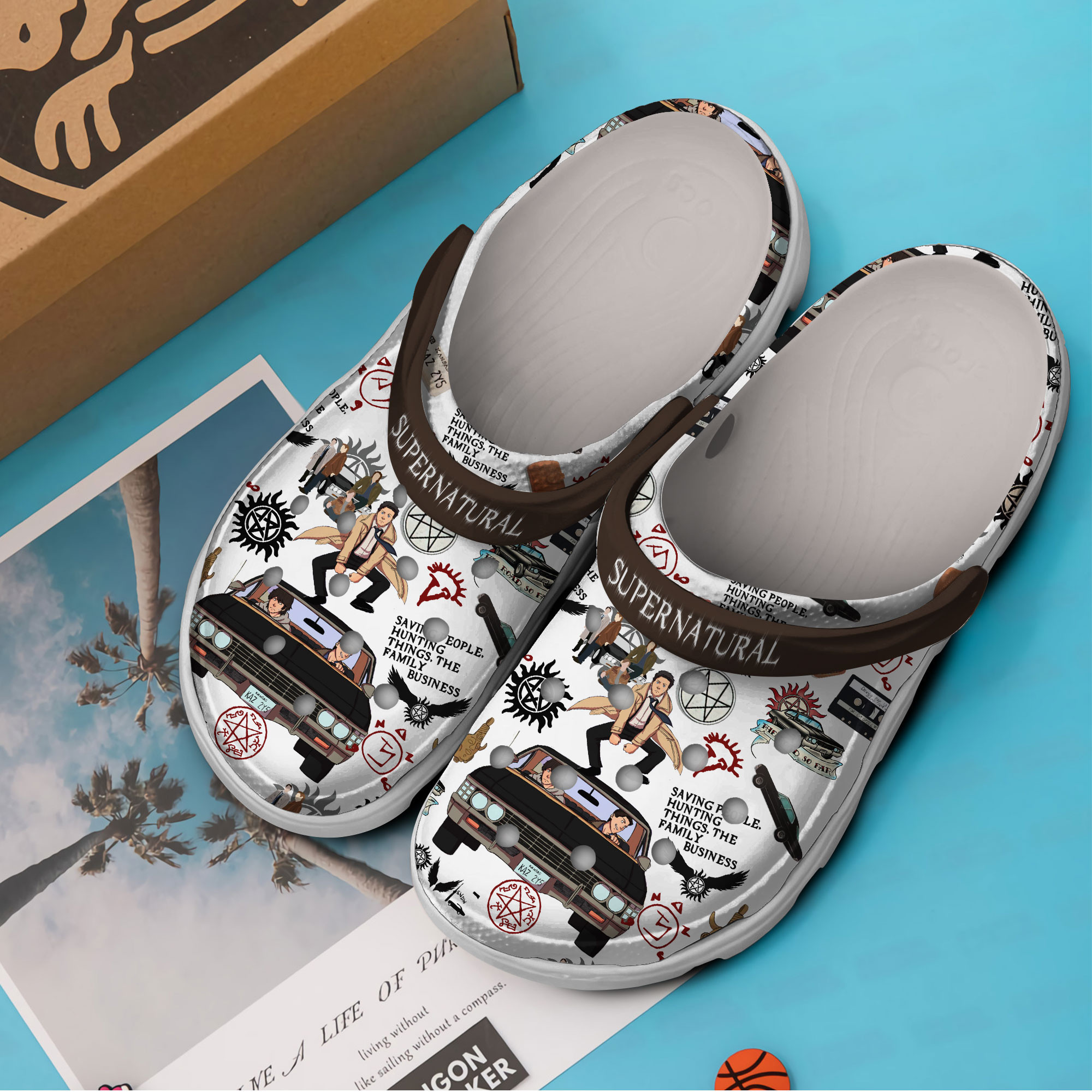 Merchidea Supernatural TV Series Crocs Crocband Clogs Shoes Comfortable For Men Women and Kids