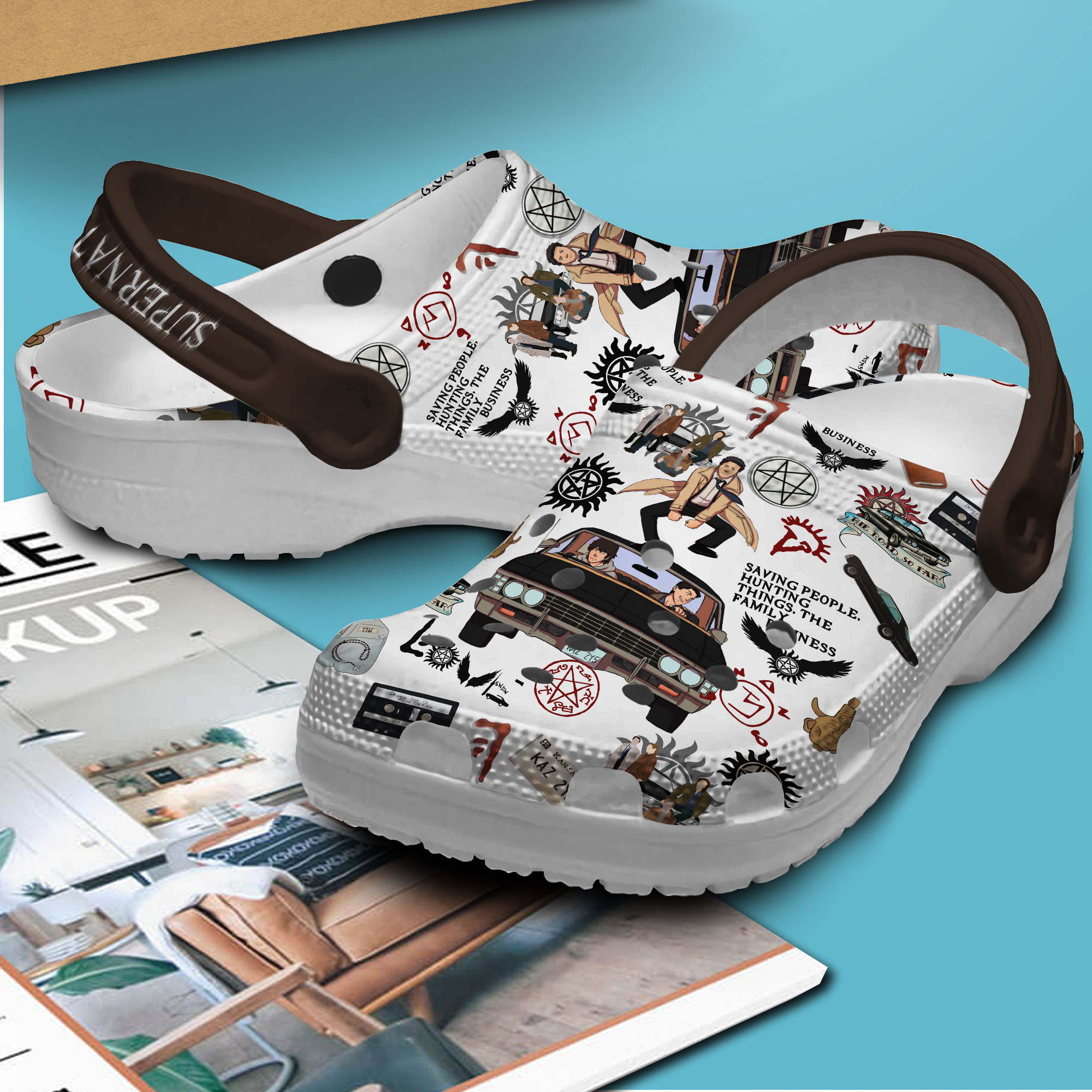 Merchidea Supernatural TV Series Crocs Crocband Clogs Shoes Comfortable For Men Women and Kids