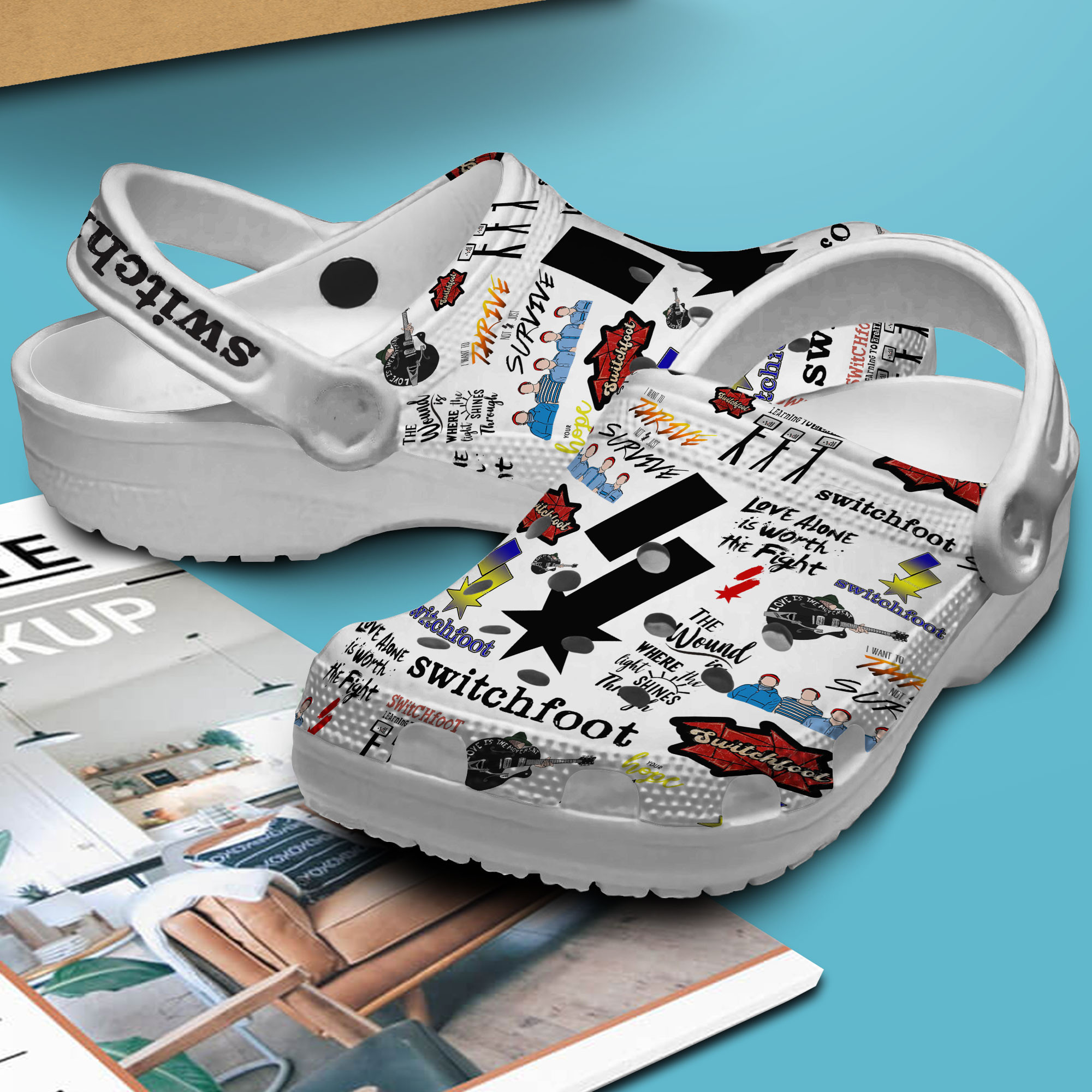 Merchidea Switchfoot Music Crocs Crocband Clogs Shoes Comfortable For Men Women and Kids