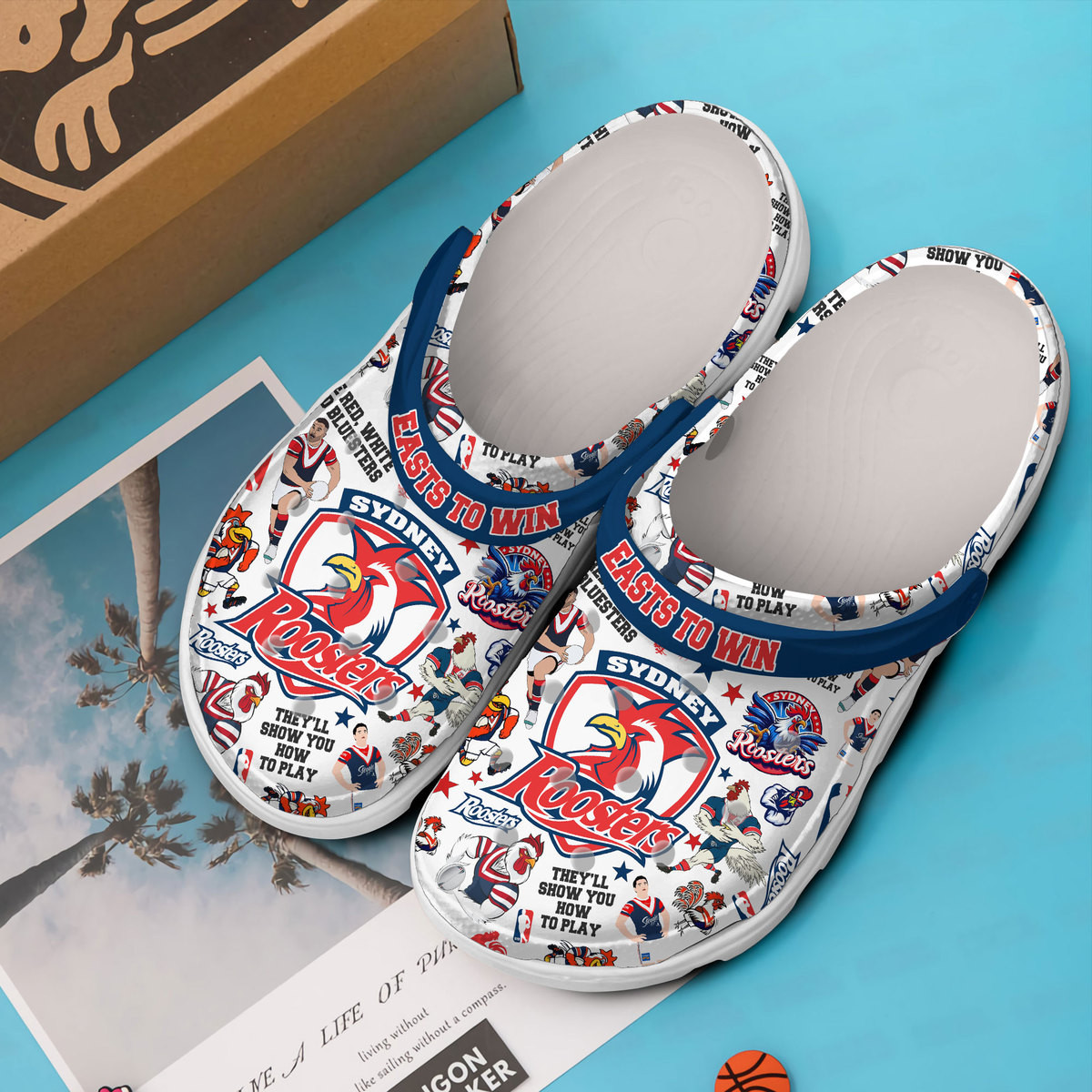 Merchidea Sydney Roosters NRL Sport Crocs Crocband Clogs Shoes Comfortable For Men Women and Kids