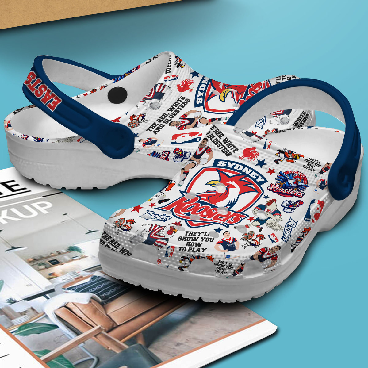 Merchidea Sydney Roosters NRL Sport Crocs Crocband Clogs Shoes Comfortable For Men Women and Kids