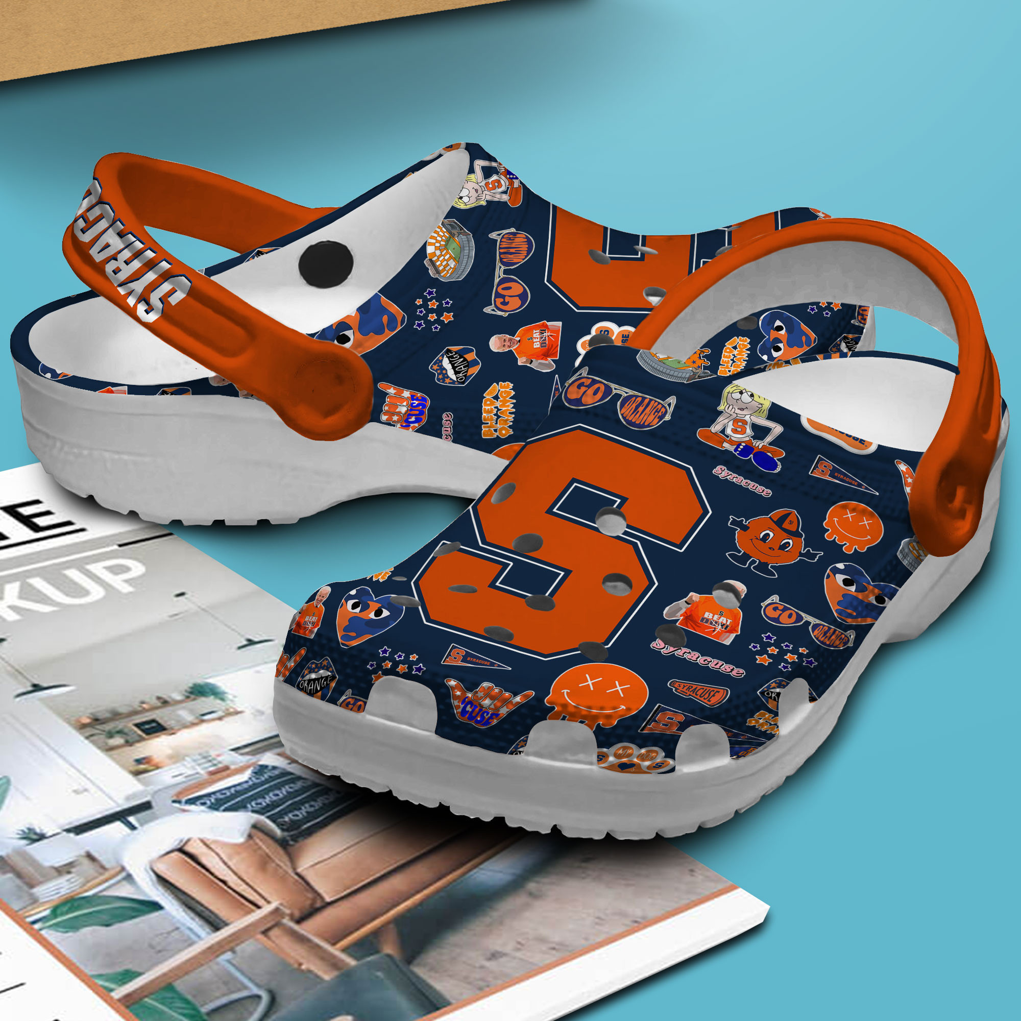 Merchidea Syracuse Orange NCAA Sport Crocs Crocband Clogs Shoes Comfortable For Men Women and Kids