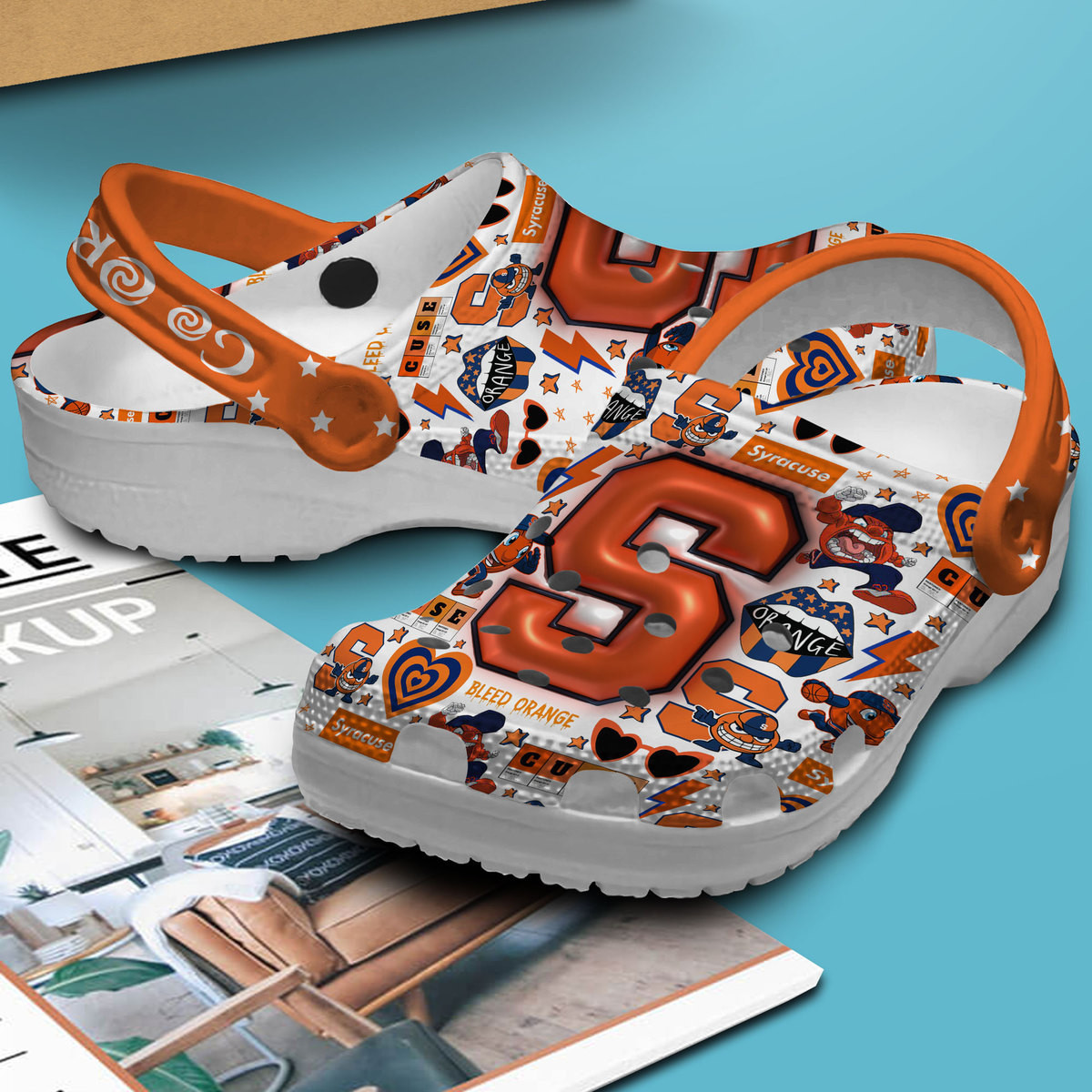 Merchidea Syracuse Orange NCAA Sport Crocs Crocband Clogs Shoes Comfortable For Men Women and Kids