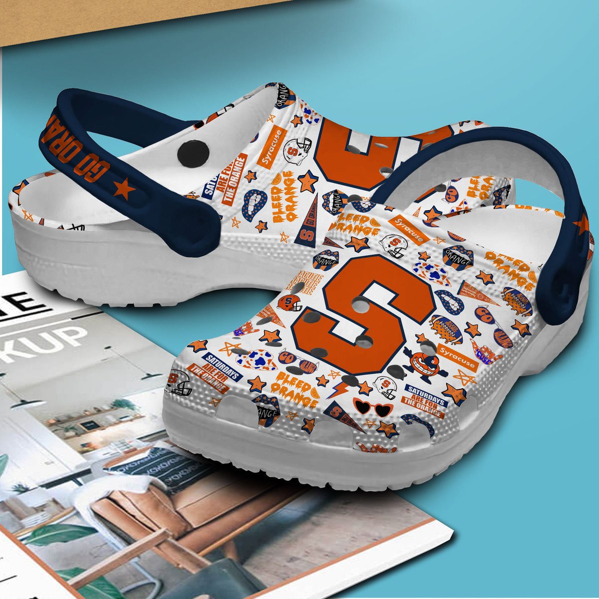 Merchidea Syracuse Orange NCAA Sport Crocs Crocband Clogs Shoes Comfortable For Men Women and Kids