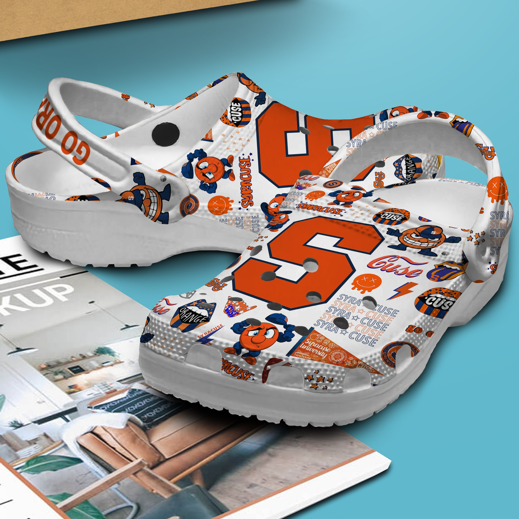 Merchidea Syracuse Orange NCAA Sport Crocs Crocband Clogs Shoes Comfortable For Men Women and Kids