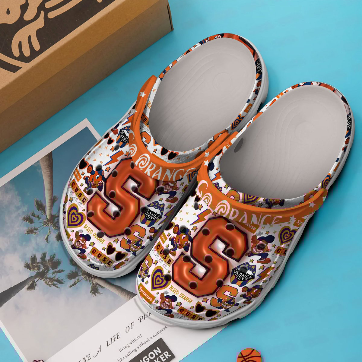 Merchidea Syracuse Orange NCAA Sport Crocs Crocband Clogs Shoes Comfortable For Men Women and Kids