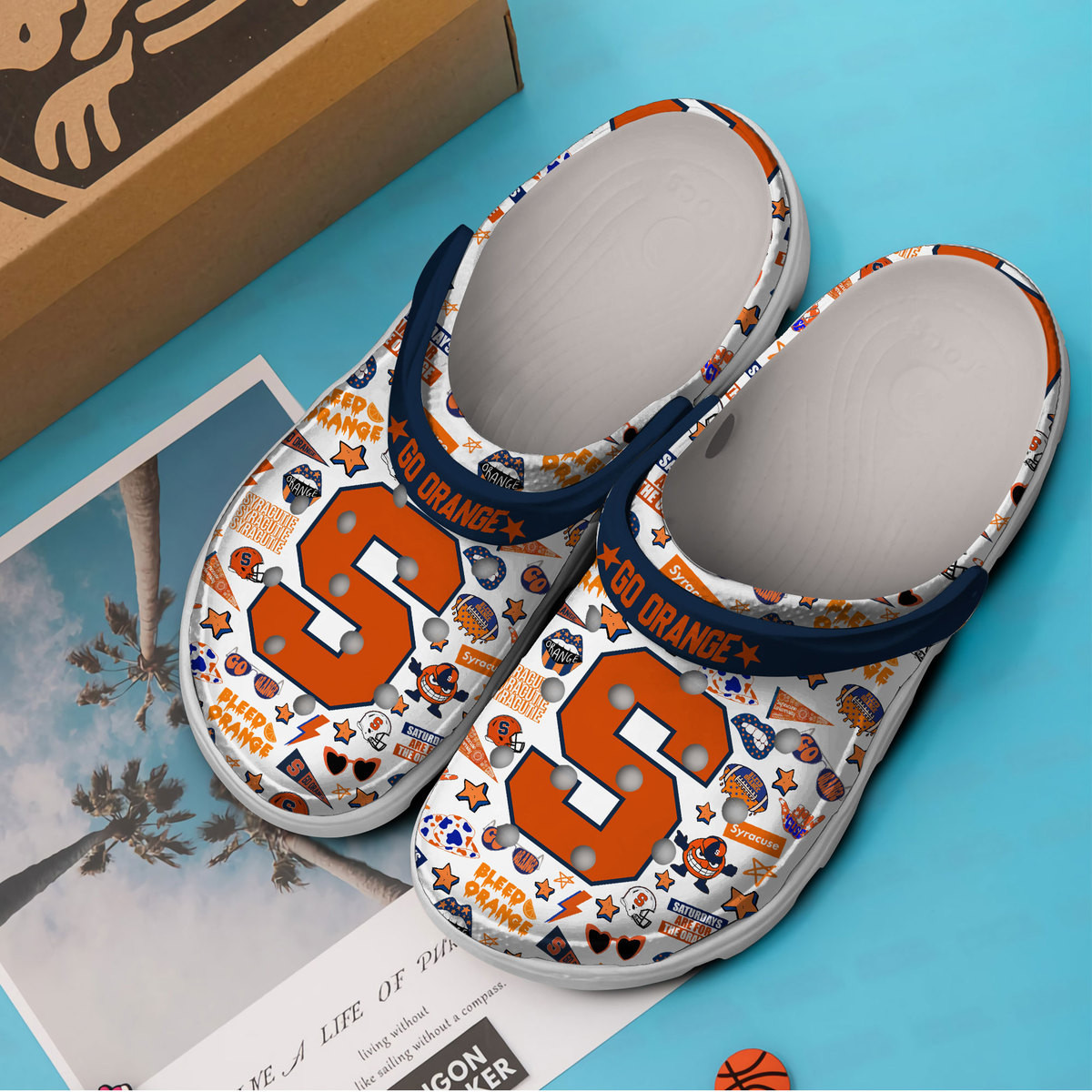 Merchidea Syracuse Orange NCAA Sport Crocs Crocband Clogs Shoes Comfortable For Men Women and Kids