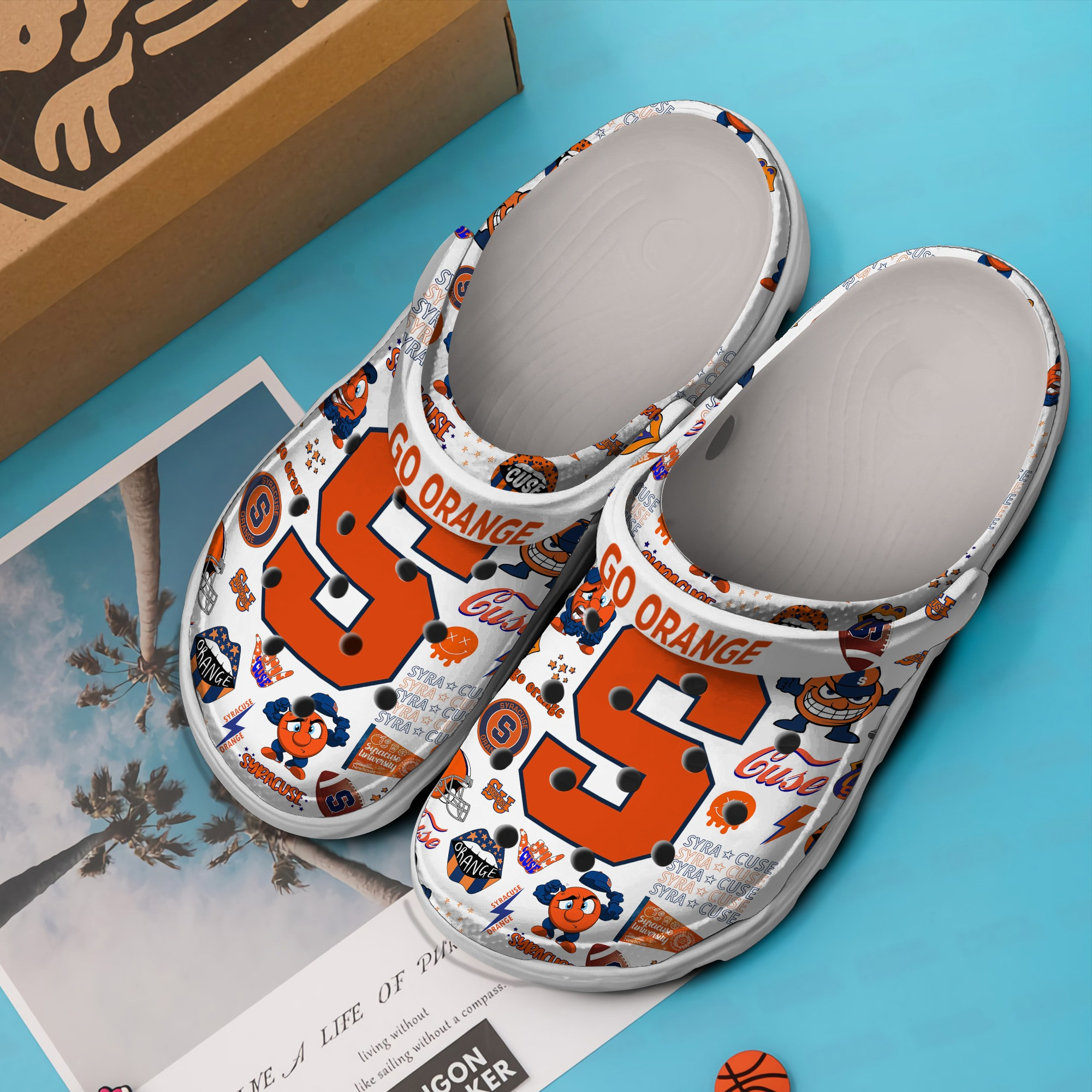 Merchidea Syracuse Orange NCAA Sport Crocs Crocband Clogs Shoes Comfortable For Men Women and Kids