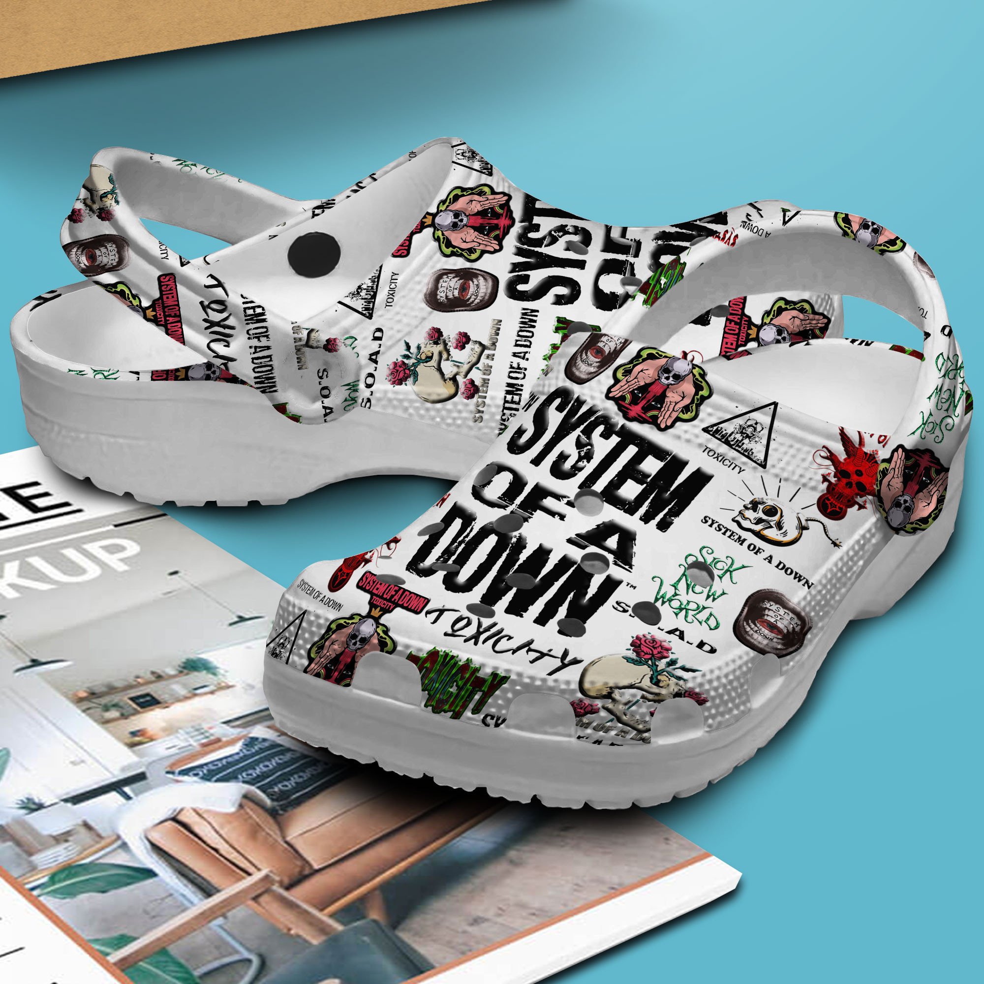 Merchidea System Of A Down Music Crocs Crocband Clogs Shoes Comfortable For Men Women and Kids