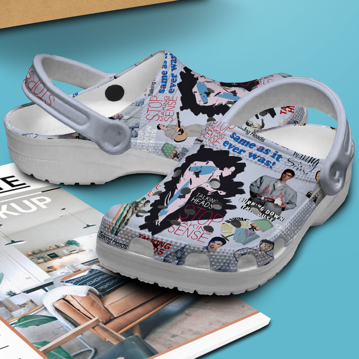 Merchidea Talking Heads Music Crocs Crocband Clogs Shoes Comfortable For Men Women and Kids