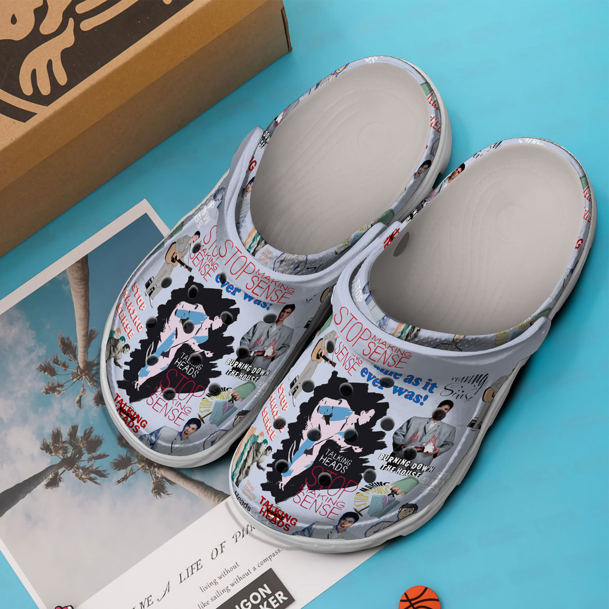 Merchidea Talking Heads Music Crocs Crocband Clogs Shoes Comfortable For Men Women and Kids