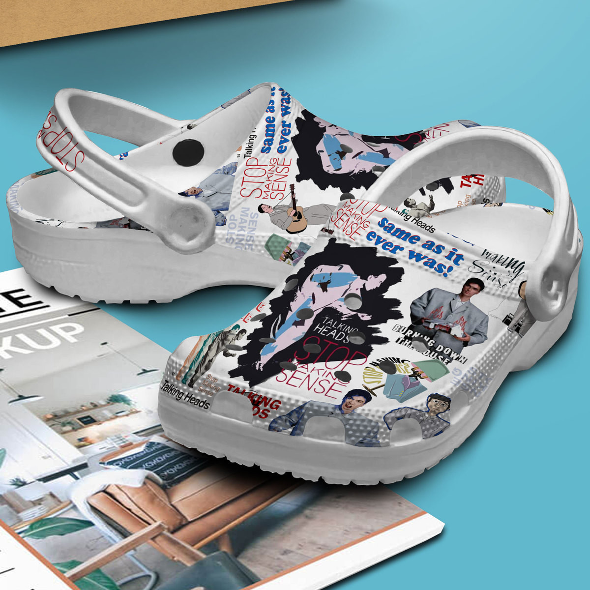 Merchidea Talking Heads Music Crocs Crocband Clogs Shoes Comfortable For Men Women and Kids