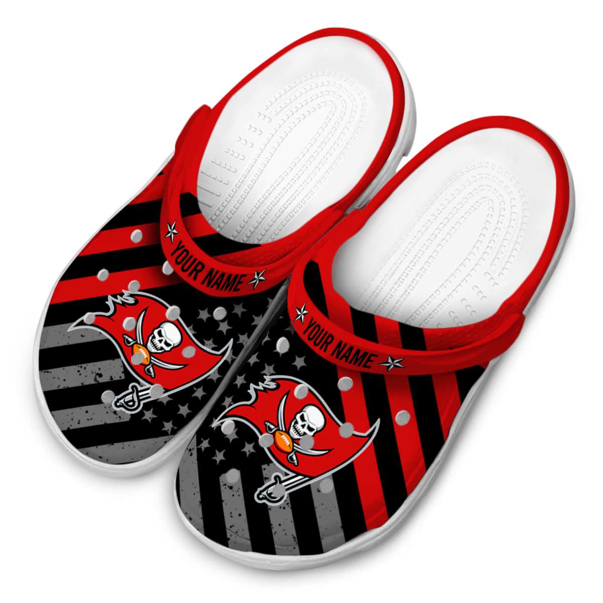 Merchidea Tampa Bay Buccaneers NFL Sport Crocs Crocband Clogs Shoes Comfortable For Men Women and Kids