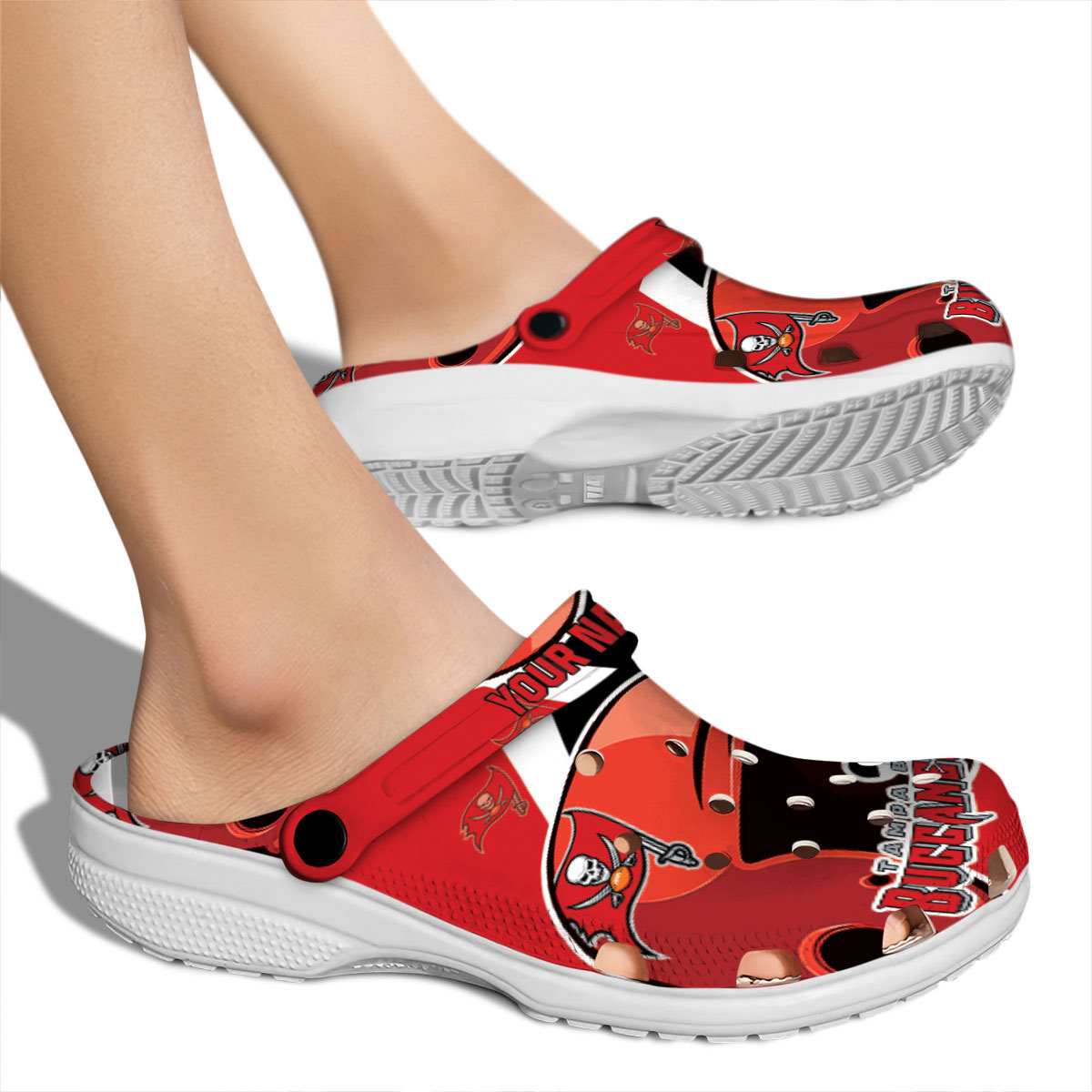 Merchidea Tampa Bay Buccaneers NFL Sport Crocs Crocband Clogs Shoes Comfortable For Men Women and Kids