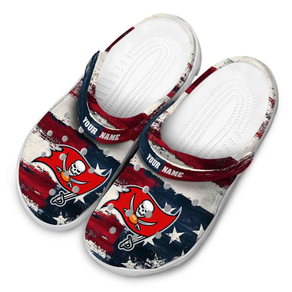 Merchidea Tampa Bay Buccaneers NFL Sport Crocs Crocband Clogs Shoes Comfortable For Men Women and Kids
