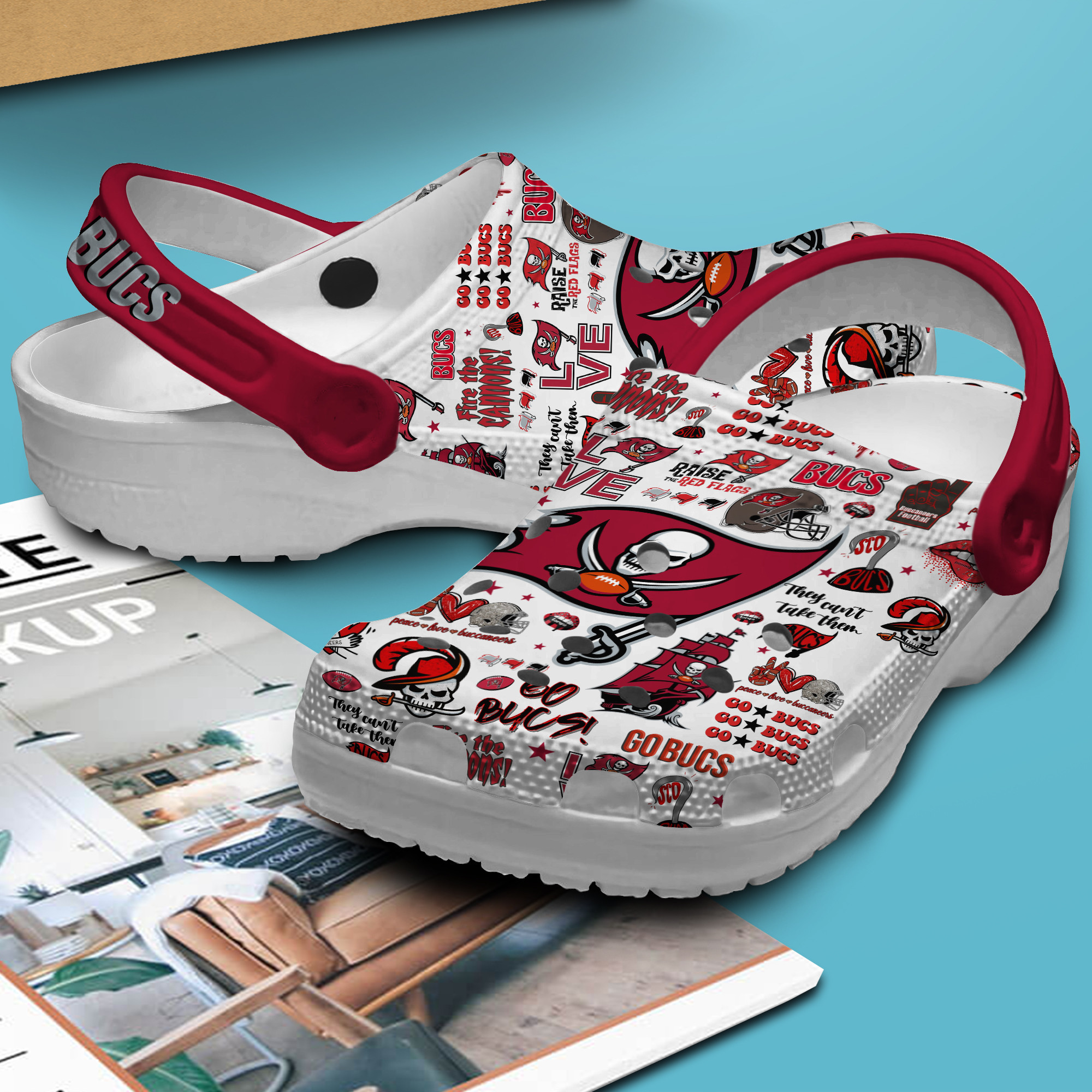 Merchidea Tampa Bay Buccaneers NFL Sport Crocs Crocband Clogs Shoes Comfortable For Men Women and Kids