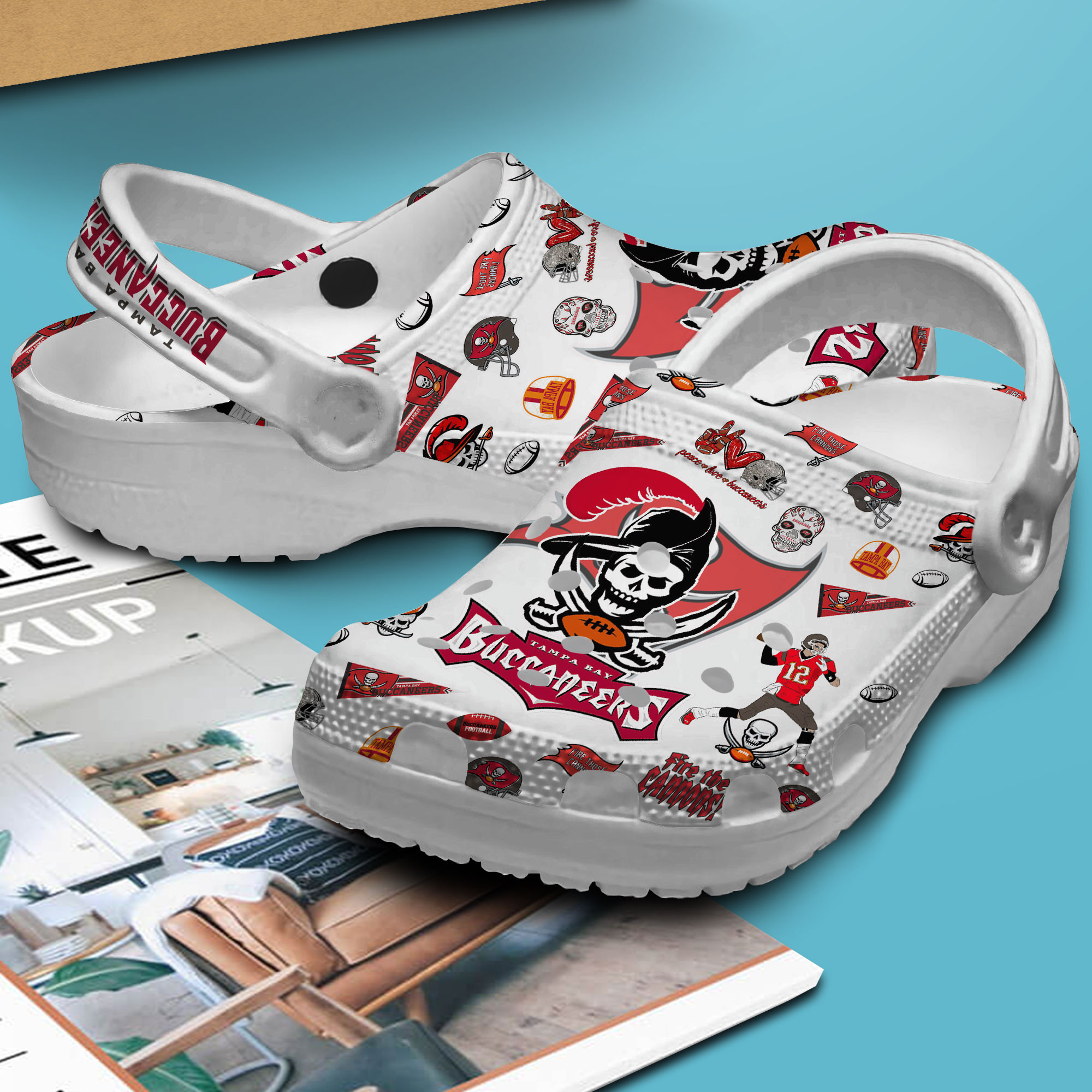 Merchidea Tampa Bay Buccaneers NFL Sport Crocs Crocband Clogs Shoes Comfortable For Men Women and Kids