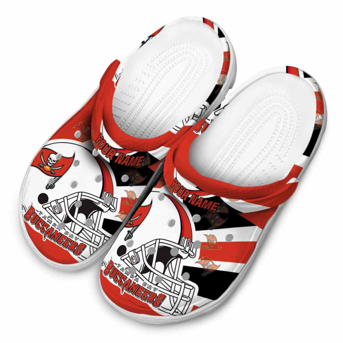Merchidea Tampa Bay Buccaneers NFL Sport Crocs Crocband Clogs Shoes Comfortable For Men Women and Kids