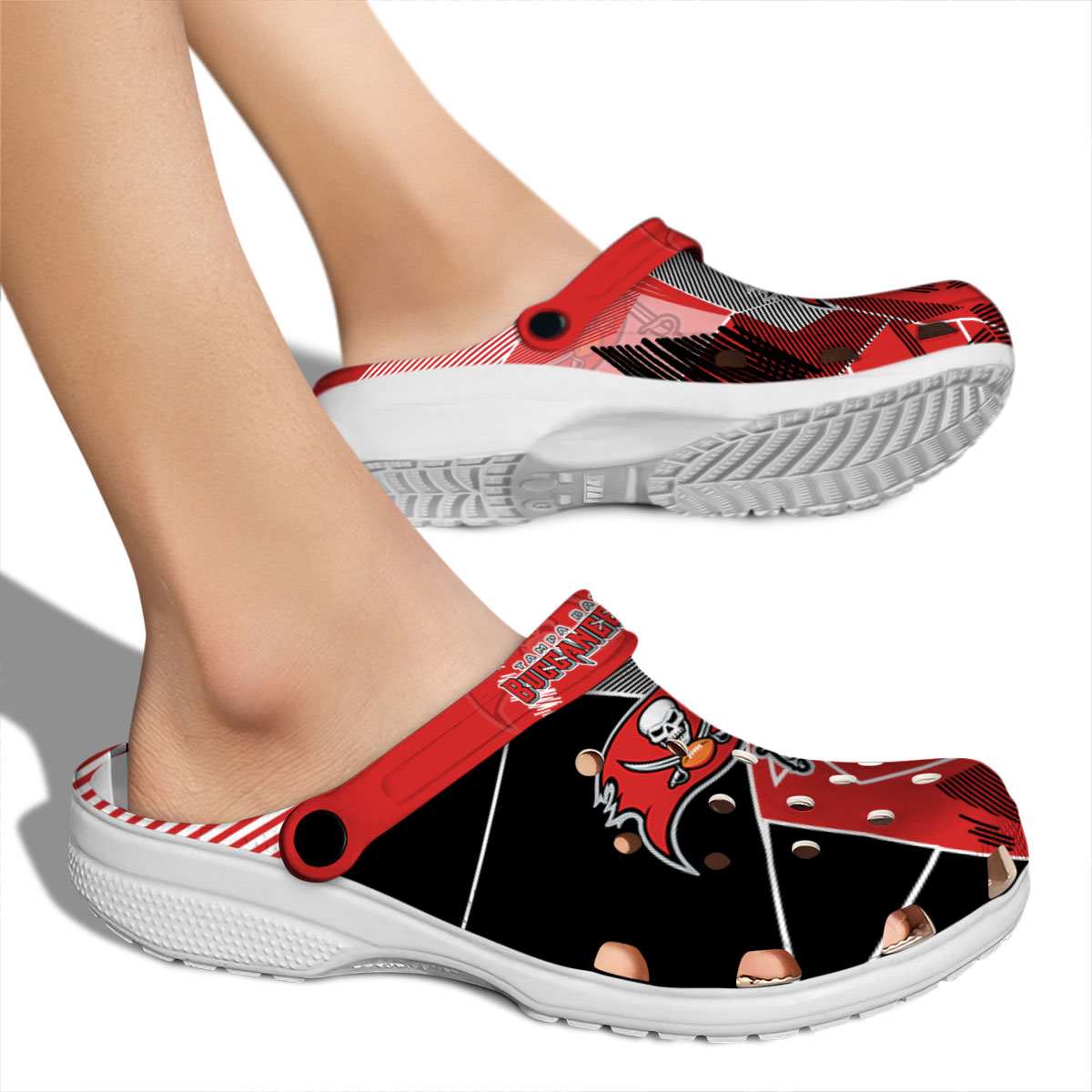 Merchidea Tampa Bay Buccaneers NFL Sport Crocs Crocband Clogs Shoes Comfortable For Men Women and Kids