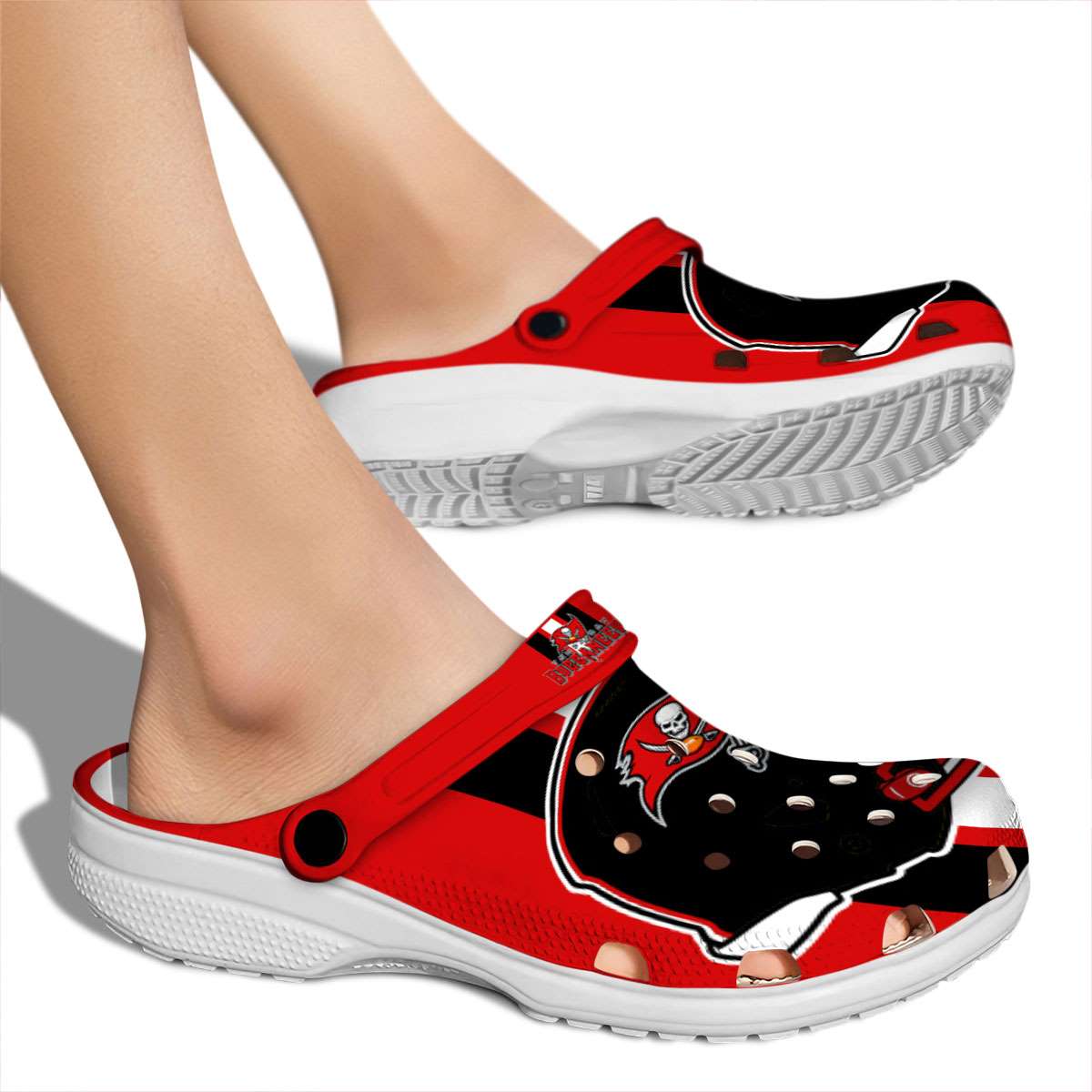 Merchidea Tampa Bay Buccaneers NFL Sport Crocs Crocband Clogs Shoes Comfortable For Men Women and Kids