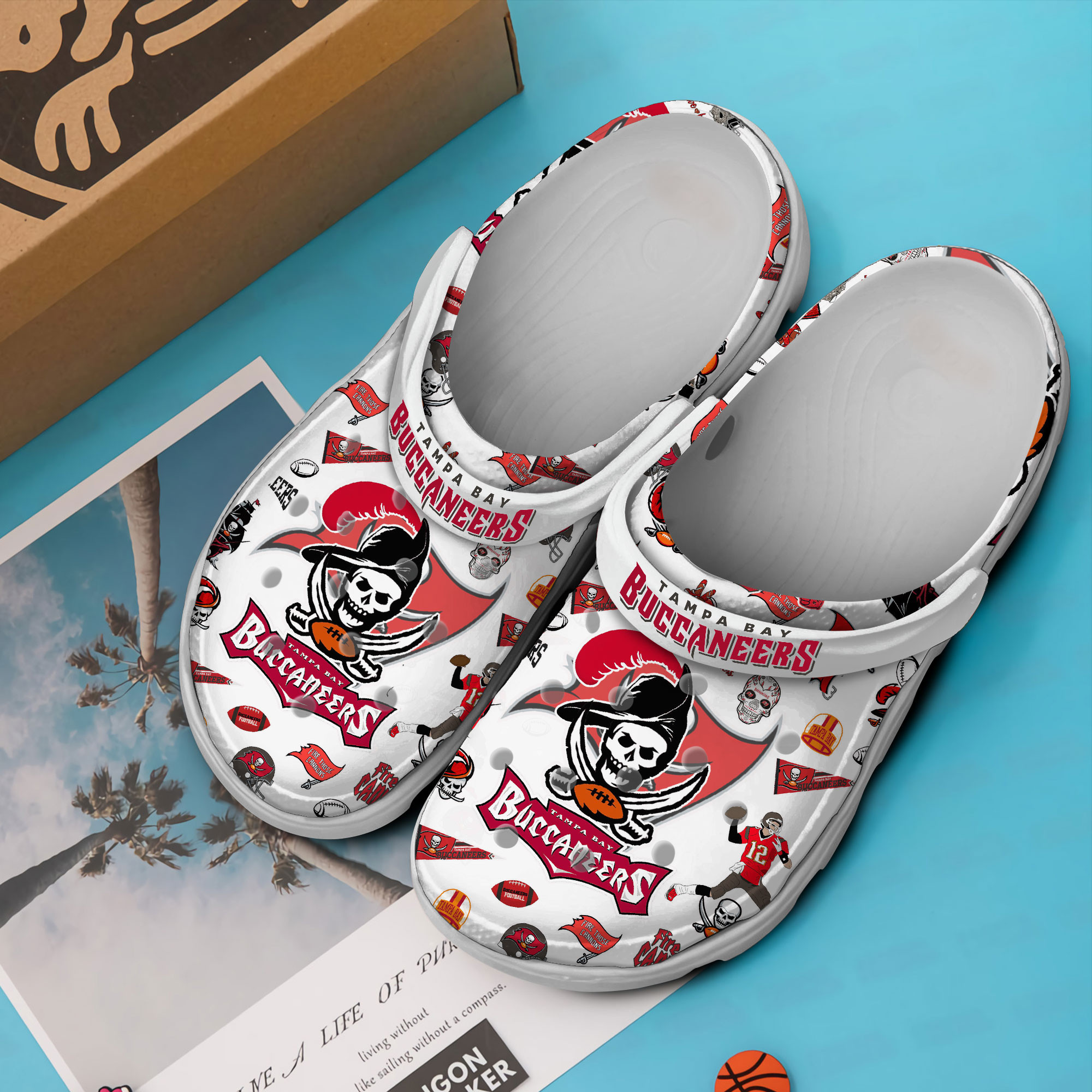 Merchidea Tampa Bay Buccaneers NFL Sport Crocs Crocband Clogs Shoes Comfortable For Men Women and Kids