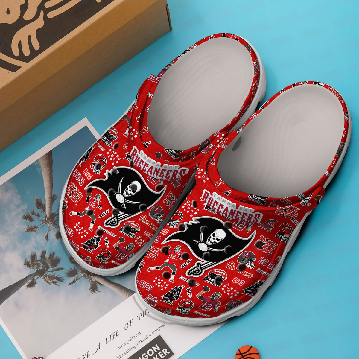 Merchidea Tampa Bay Buccaneers NFL Sport Crocs Crocband Clogs Shoes Comfortable For Men Women and Kids