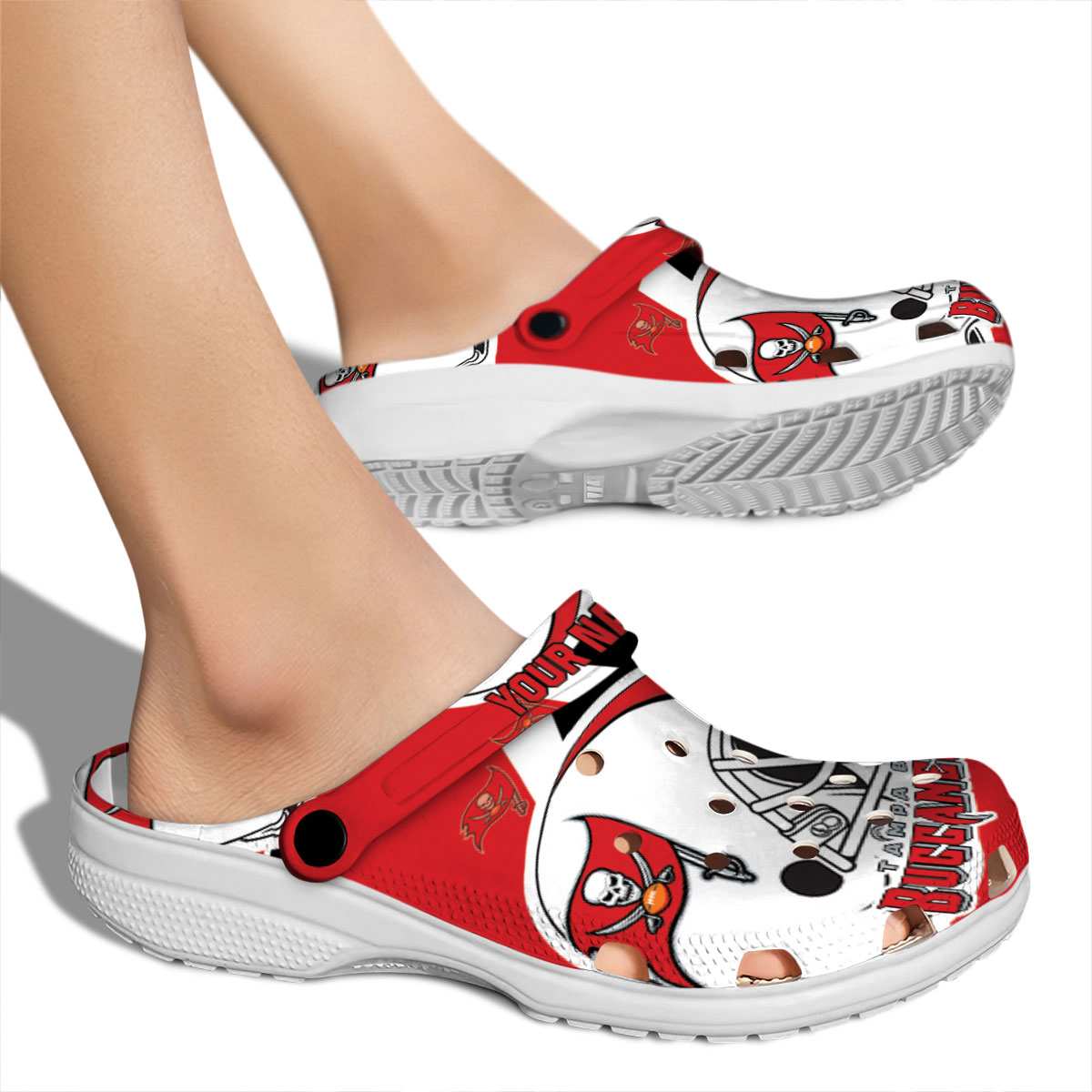 Merchidea Tampa Bay Buccaneers NFL Sport Crocs Crocband Clogs Shoes Comfortable For Men Women and Kids