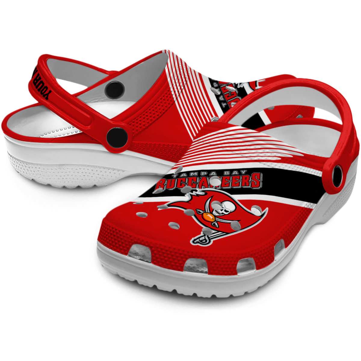 Merchidea Tampa Bay Buccaneers NFL Sport Crocs Crocband Clogs Shoes Comfortable For Men Women and Kids