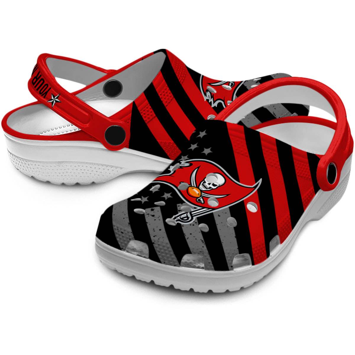 Merchidea Tampa Bay Buccaneers NFL Sport Crocs Crocband Clogs Shoes Comfortable For Men Women and Kids