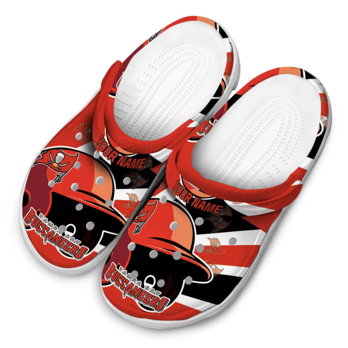 Merchidea Tampa Bay Buccaneers NFL Sport Crocs Crocband Clogs Shoes Comfortable For Men Women and Kids