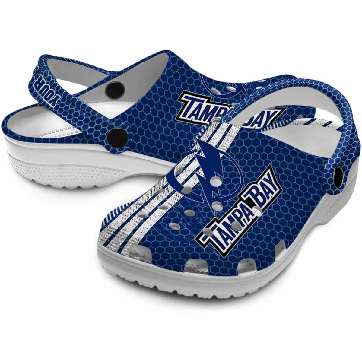 Merchidea Tampa Bay Lightning NHL Sport Crocs Crocband Clogs Shoes Comfortable For Men Women and Kids