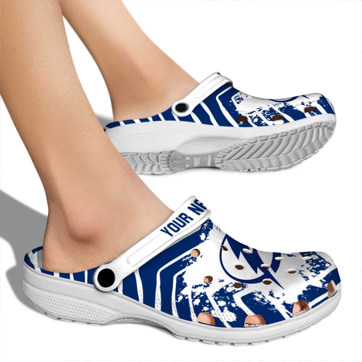 Merchidea Tampa Bay Lightning NHL Sport Crocs Crocband Clogs Shoes Comfortable For Men Women and Kids