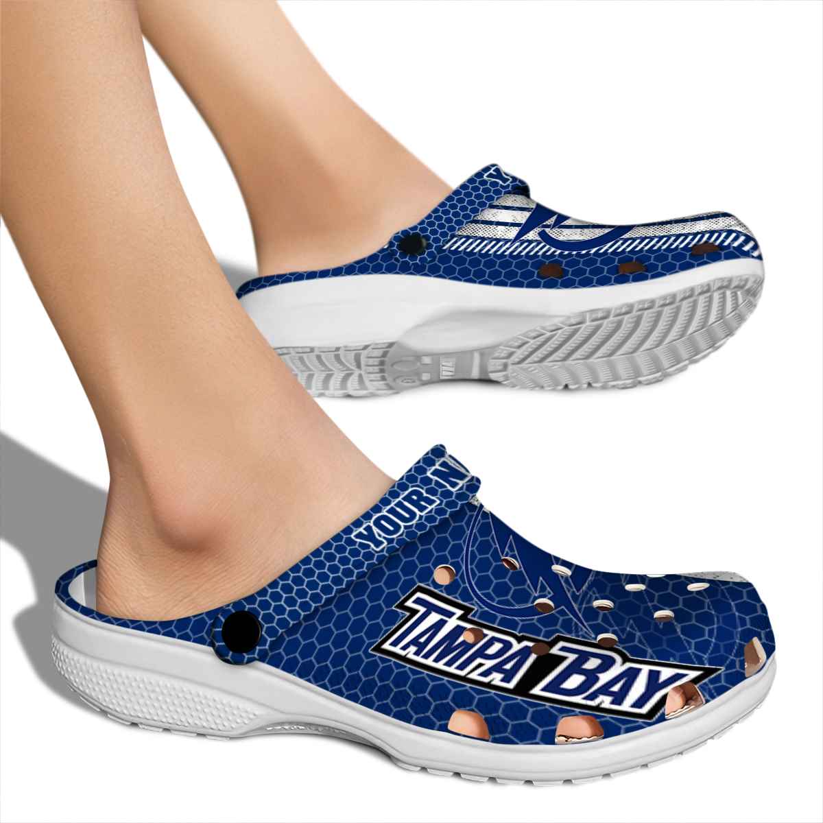 Merchidea Tampa Bay Lightning NHL Sport Crocs Crocband Clogs Shoes Comfortable For Men Women and Kids