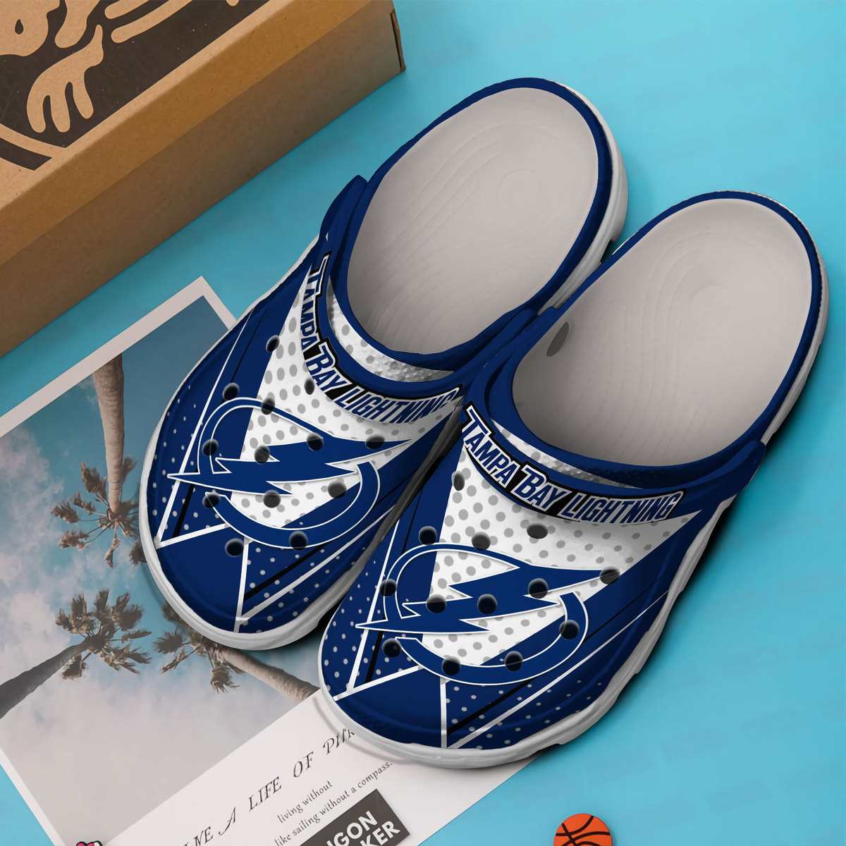 Merchidea Tampa Bay Lightning NHL Sport Crocs Crocband Clogs Shoes Comfortable For Men Women and Kids