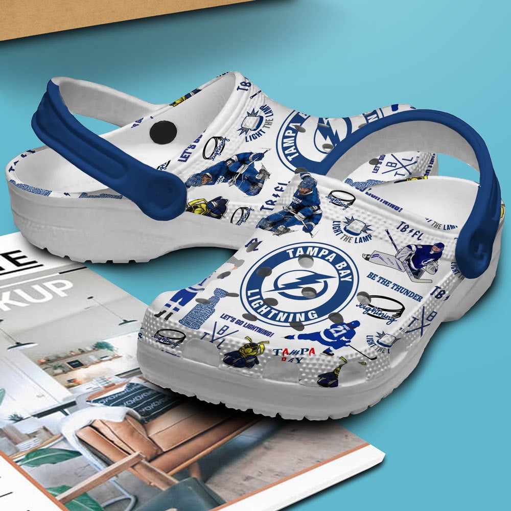 Merchidea Tampa Bay Lightning NHL Sport Crocs Crocband Clogs Shoes Comfortable For Men Women and Kids