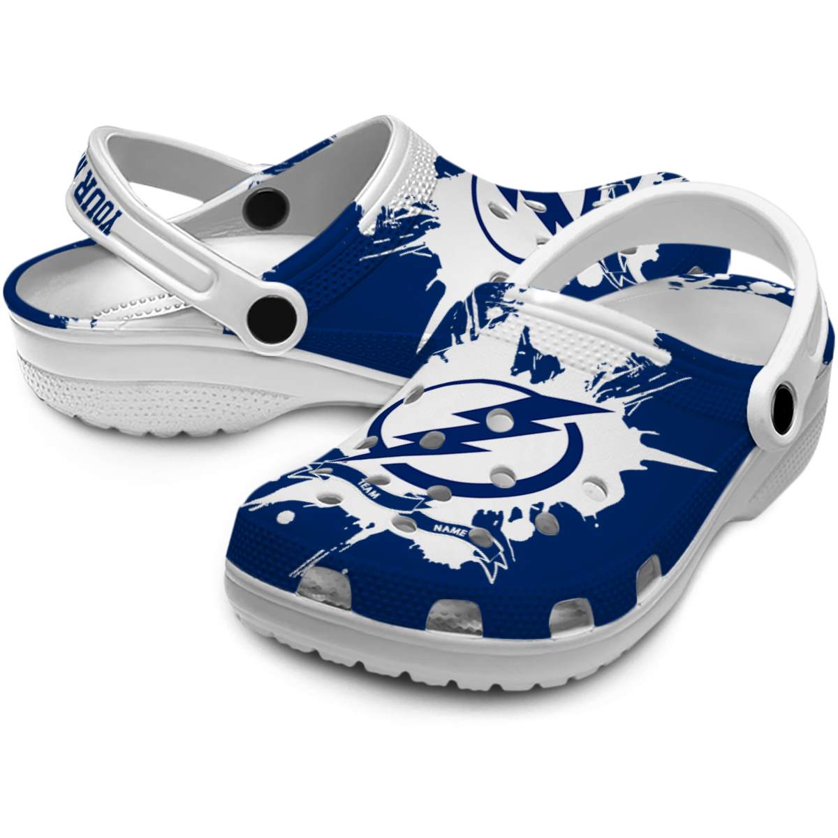 Merchidea Tampa Bay Lightning NHL Sport Crocs Crocband Clogs Shoes Comfortable For Men Women and Kids