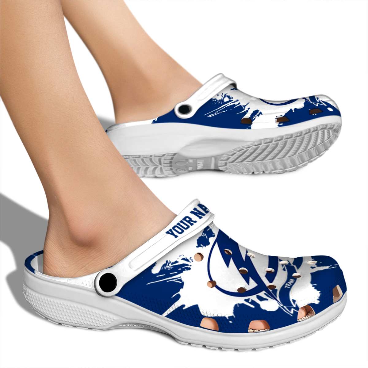 Merchidea Tampa Bay Lightning NHL Sport Crocs Crocband Clogs Shoes Comfortable For Men Women and Kids