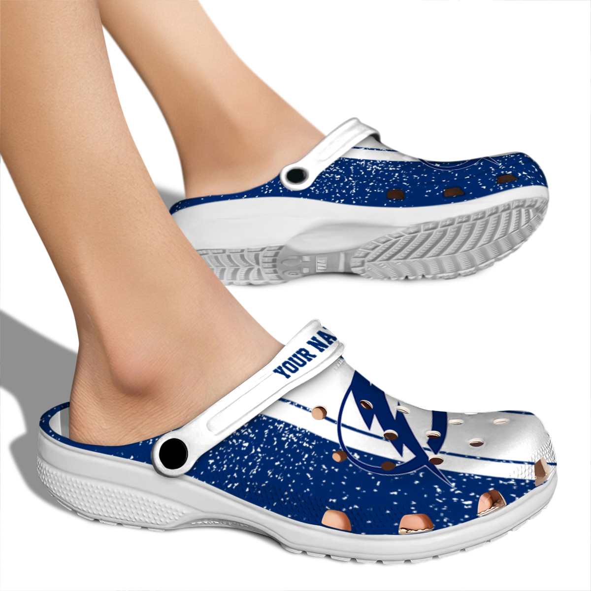 Merchidea Tampa Bay Lightning NHL Sport Crocs Crocband Clogs Shoes Comfortable For Men Women and Kids