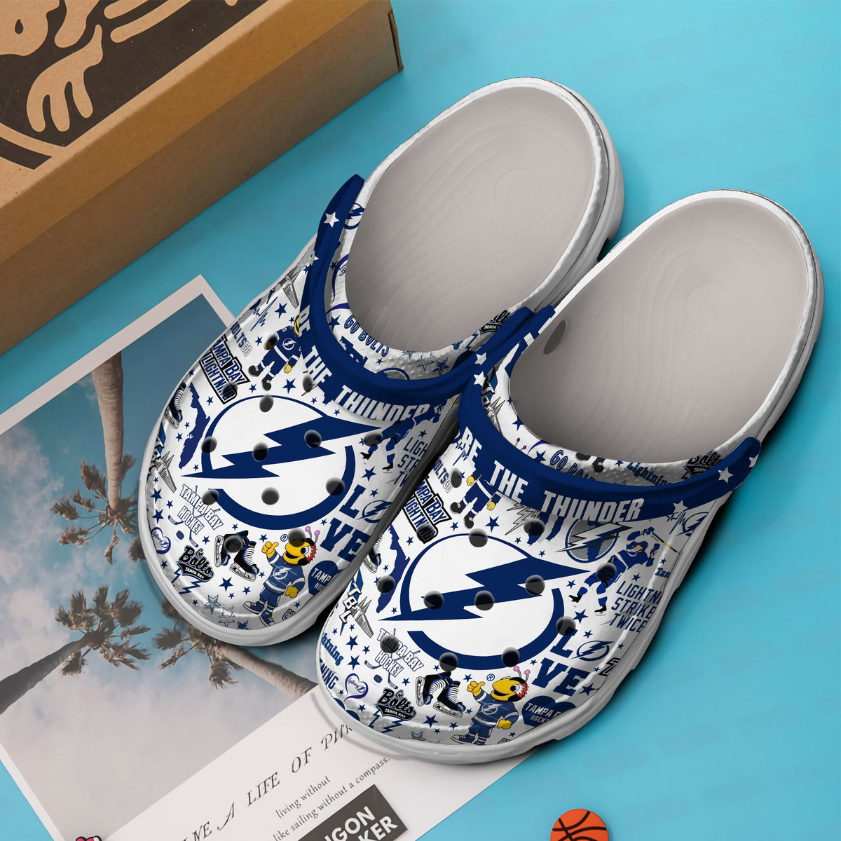 Merchidea Tampa Bay Lightning NHL Sport Crocs Crocband Clogs Shoes Comfortable For Men Women and Kids