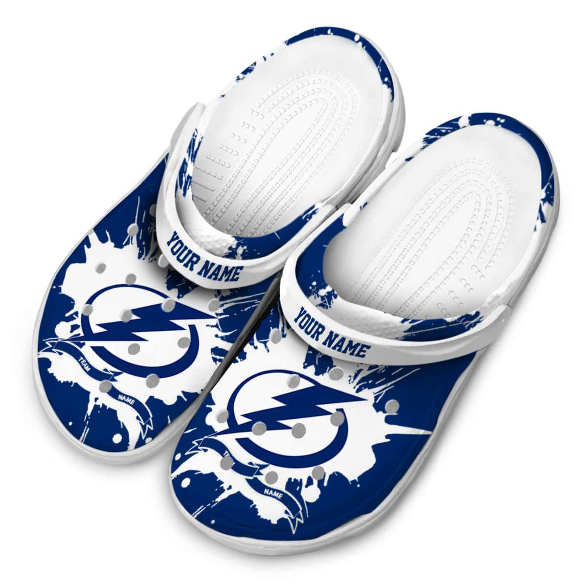 Merchidea Tampa Bay Lightning NHL Sport Crocs Crocband Clogs Shoes Comfortable For Men Women and Kids