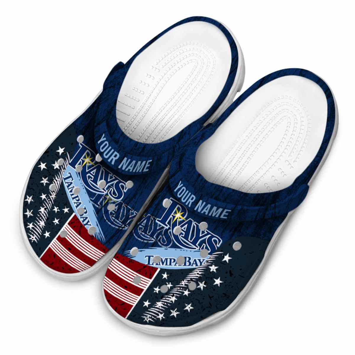 Merchidea Tampa Bay Rays MLB Sport Crocs Crocband Clogs Shoes Comfortable For Men Women and Kids