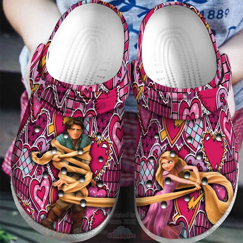 Merchidea Tangled Rapunzel Cartoon Crocs Crocband Clogs Shoes Comfortable For Men Women and Kids