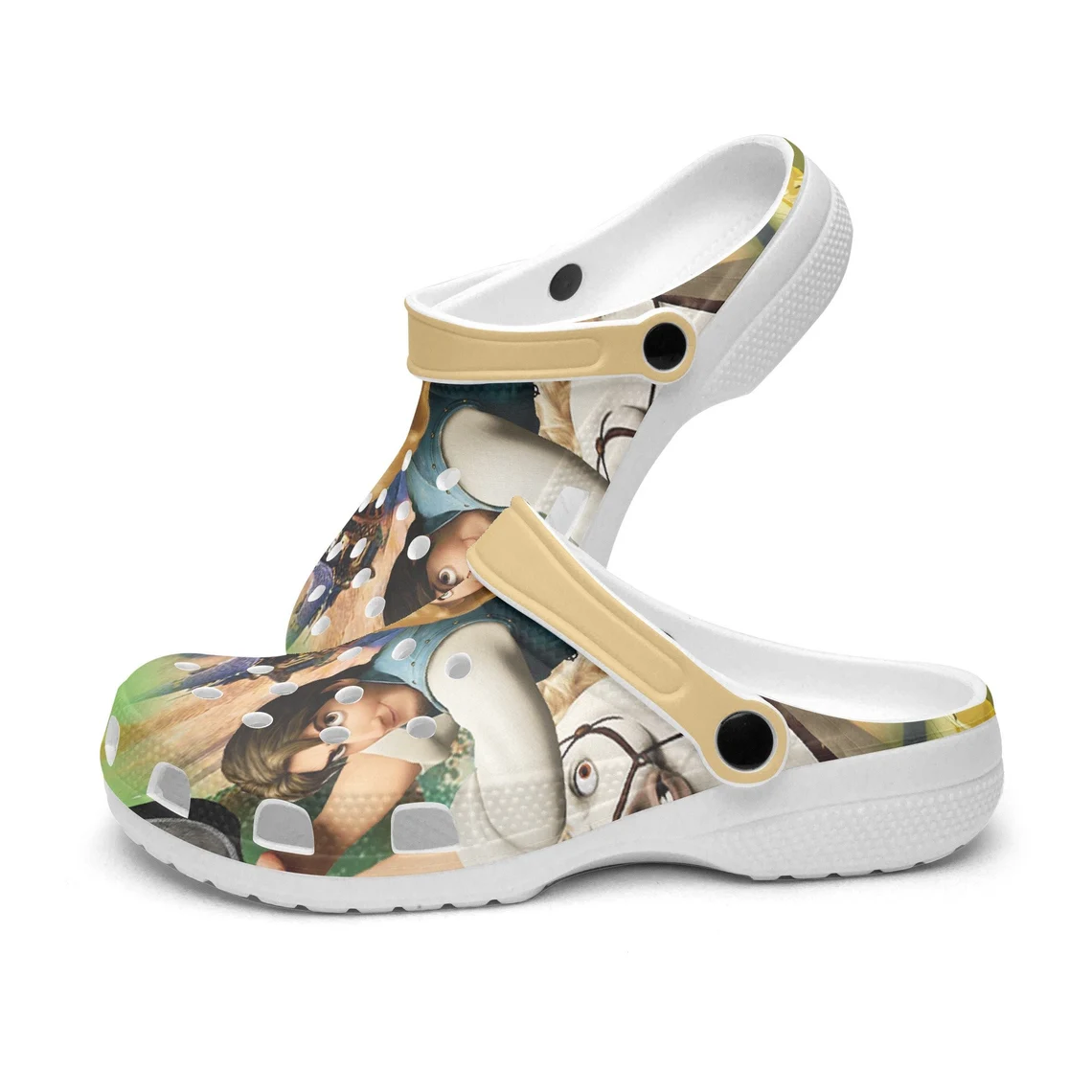 Merchidea Tangled Rapunzel Cartoon Crocs Crocband Shoes Clogs Custom Name For Men Women and Kids