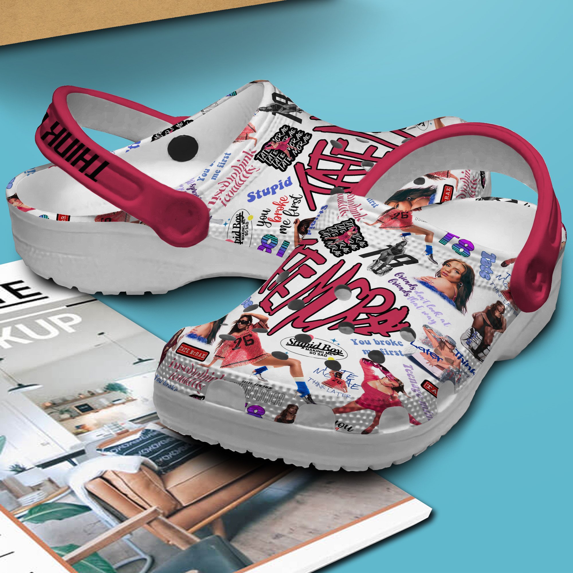 Merchidea Tate McRae Music Crocs Crocband Clogs Shoes Comfortable For Men Women and Kids