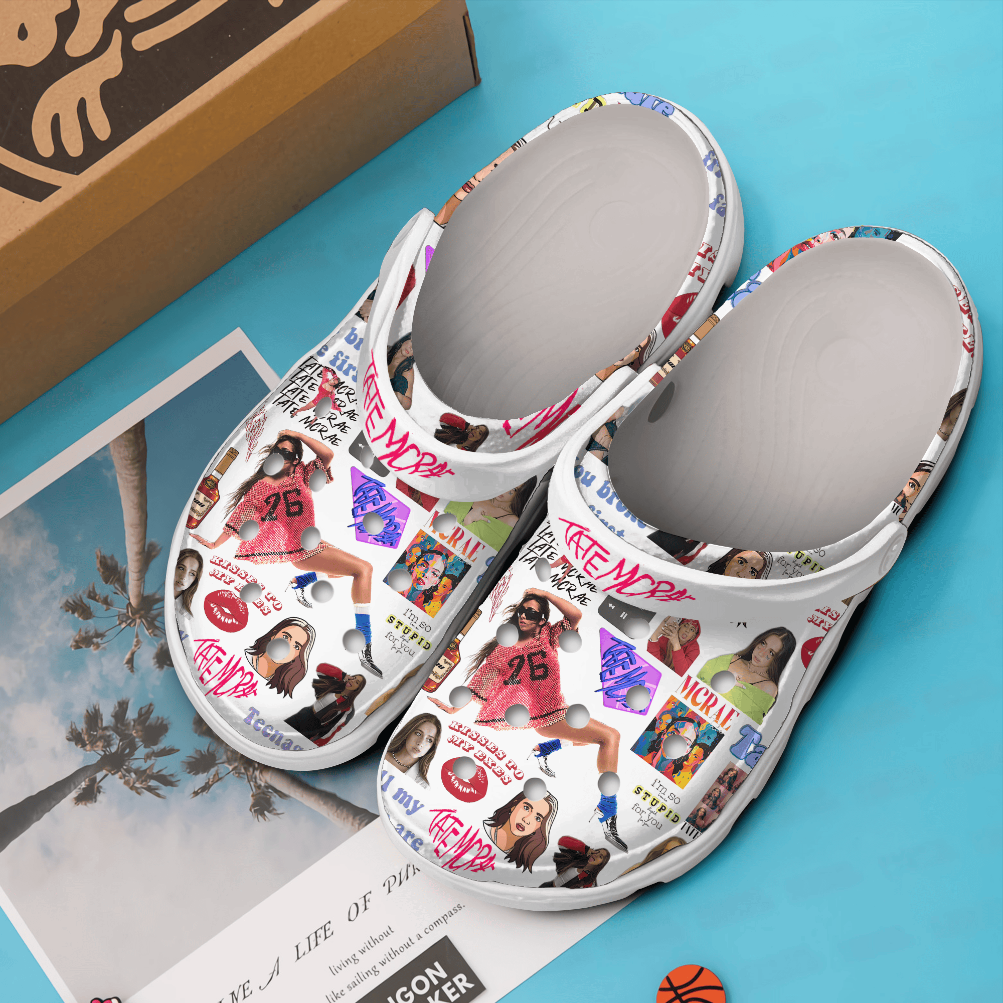 Merchidea Tate McRae Music Crocs Crocband Clogs Shoes Comfortable For Men Women and Kids