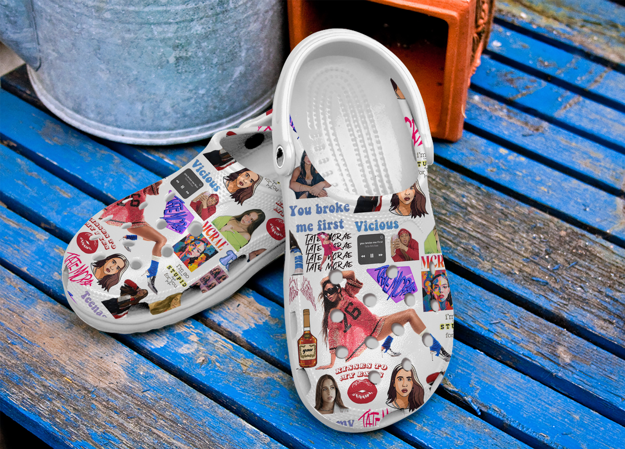 Merchidea Tate McRae Music Crocs Crocband Clogs Shoes Comfortable For Men Women and Kids