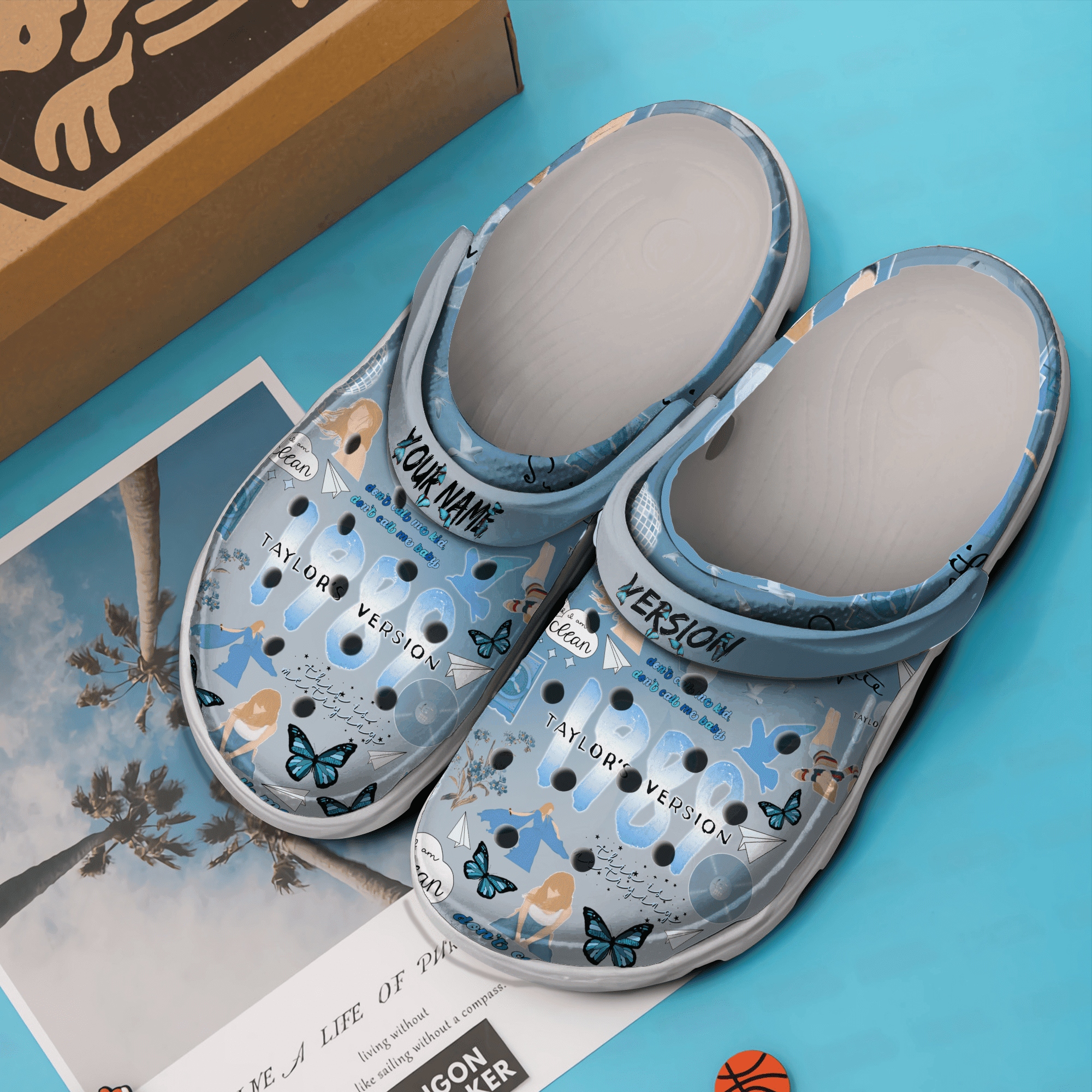 Merchidea Taylor Swift 1989 Album Music Crocs Crocband Clogs Shoes Comfortable For Men Women and Kids