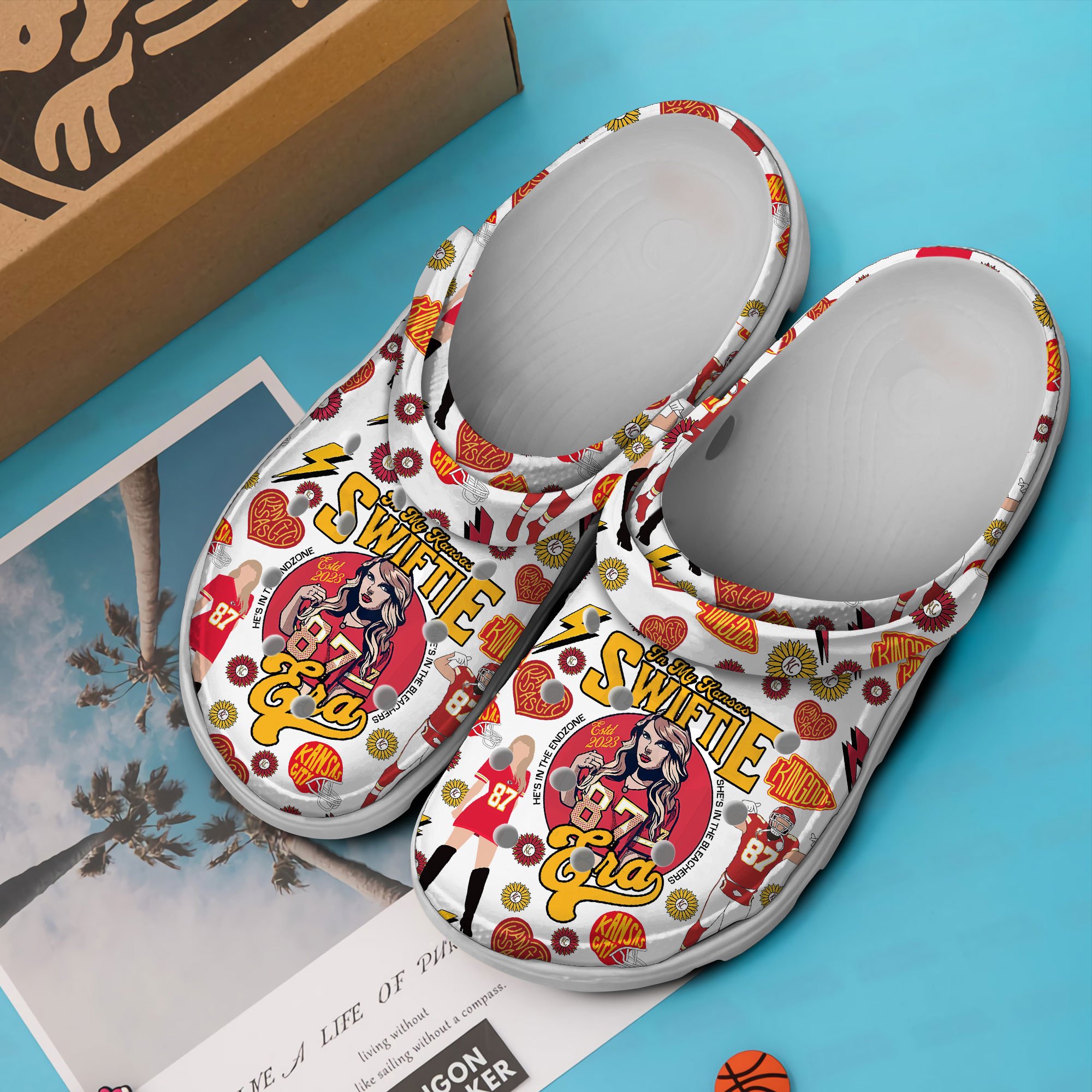 Merchidea Taylor Swift Kansas City Chiefs Music NFL Sport Crocs Crocband Clogs Shoes Comfortable For Men Women and Kids